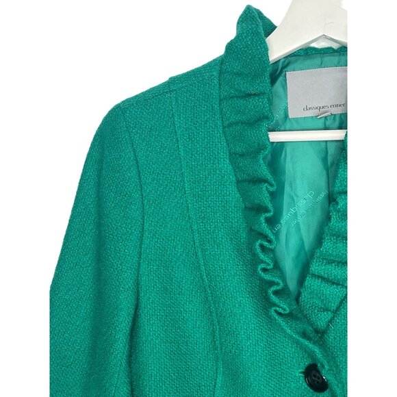 Classiques Entier Ruffle Wool Peplum Blazer Size S - Picture 3 of 16